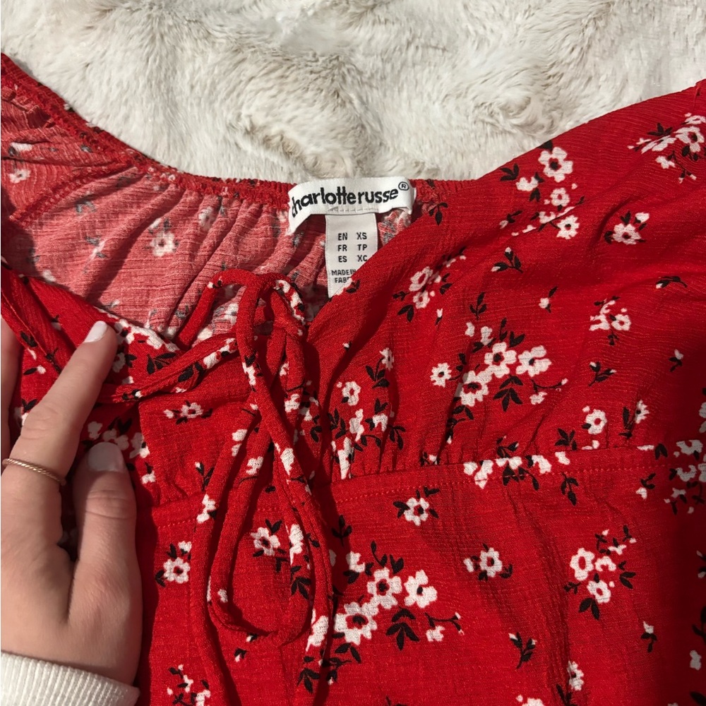 Small Charlotte Russe Red Floral Dress for Summer